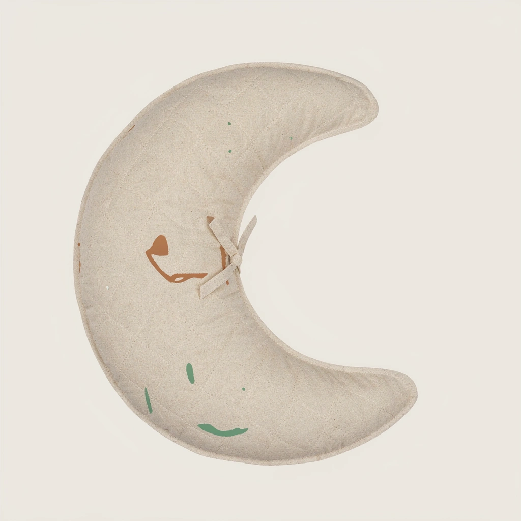 Coussin d’allaitement en croissant ivoire avec housse lavable
