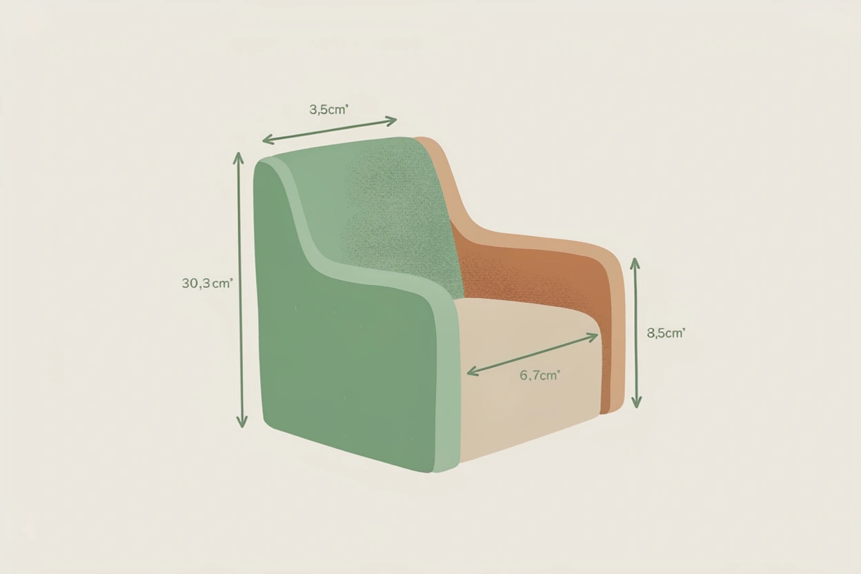 Dimensions d’un fauteuil d’allaitement : hauteur du dossier, hauteur des accoudoirs et profondeur d’assise
